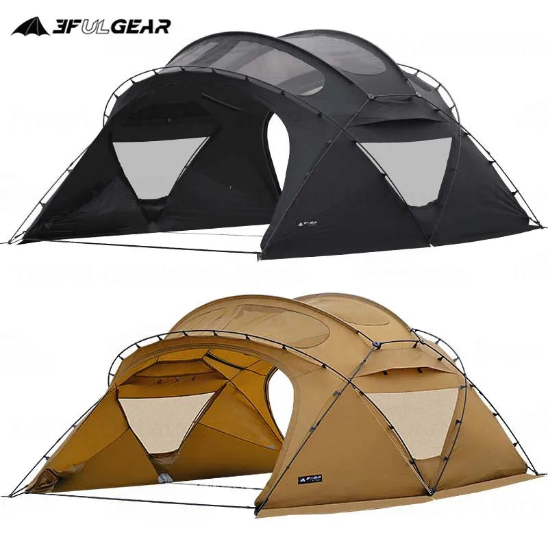 3F UL GEAR Beetle 16 Camping Tent 5-8 Persons Dome Tent 70D Nylon Breathable Large Space Tunnel Tent 2.0 for Outdoor Hiking