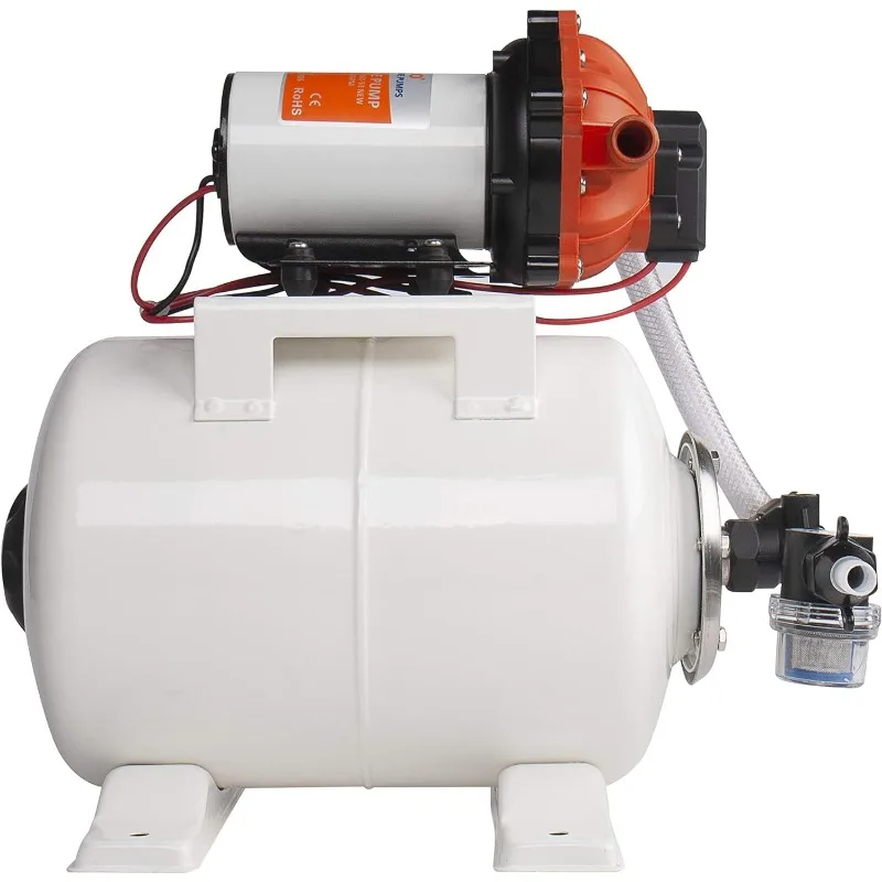 55-Series Water Pump and Accumulator Tank System - 12V DC, 5.5 GPM, 60 PSI, 2 Gallon Tank