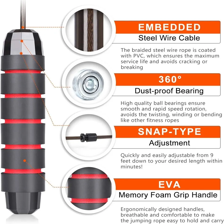 Профессиональные скакалки WOSWEIR, скоростная Скакалка для кроссфита, тренировок, MMA, бокса, дома, тренажерного зала, фитнеса, оборудование для мужчин, женщин, детей