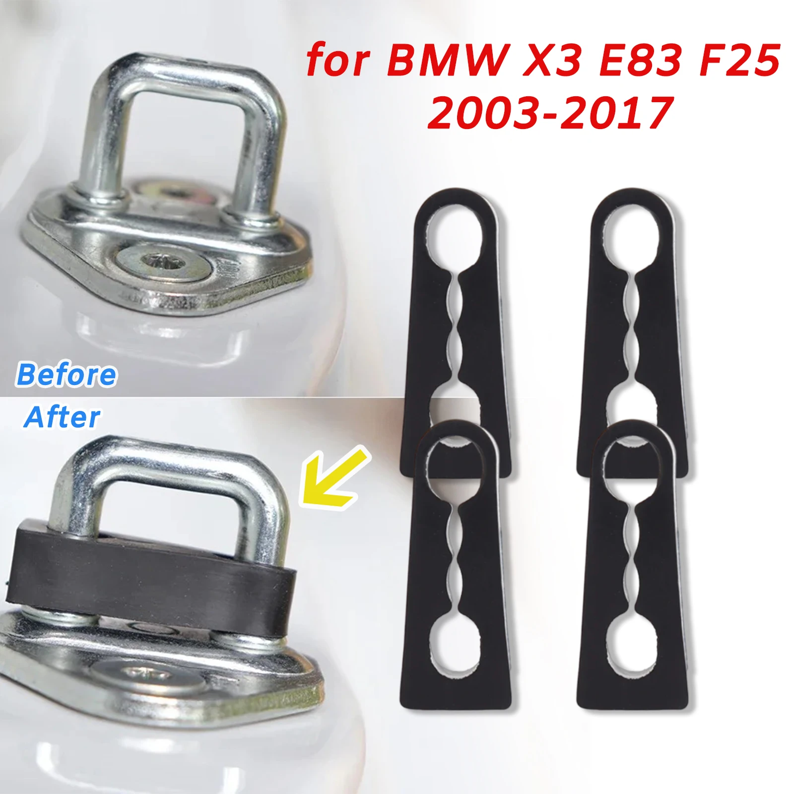 

Noise Deaf Seal Door Lock Damper Buffer Sound Deadener for BMW X3 E83 F25 2003-2017 X5 E70 X6 Shock Absorber Insulation Quiet