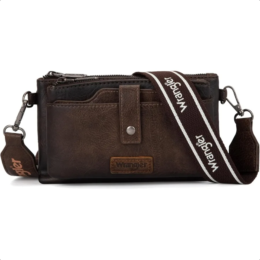 

Wrangler Distred Crossbody Purses for Women Multifunction Card Holder Wallet Small Purse with Double Zipper