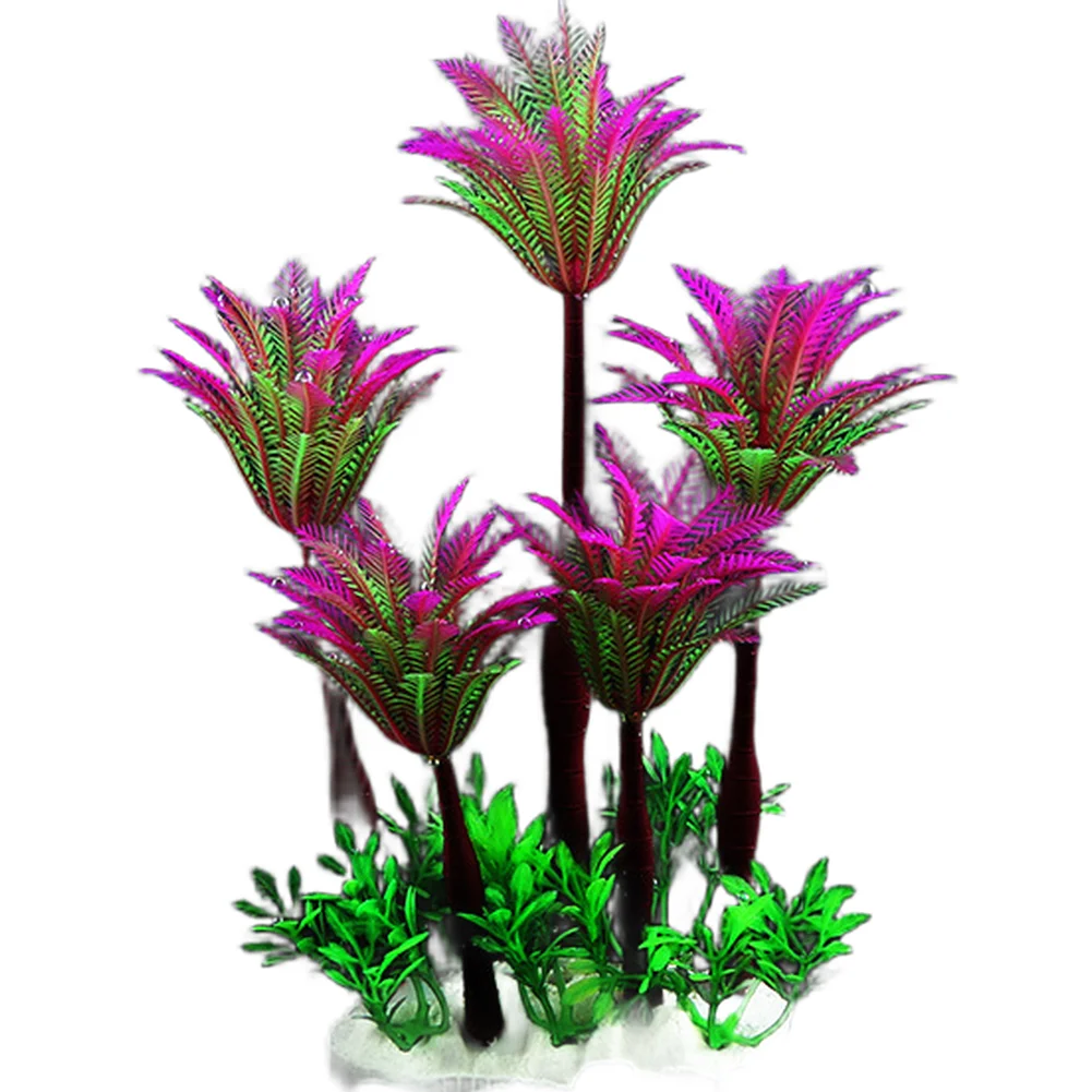 18CM PE Artificial Coconut Tree for Aquarium Fish Tank Landscaping Simulation and Natural Foreground Grass Look