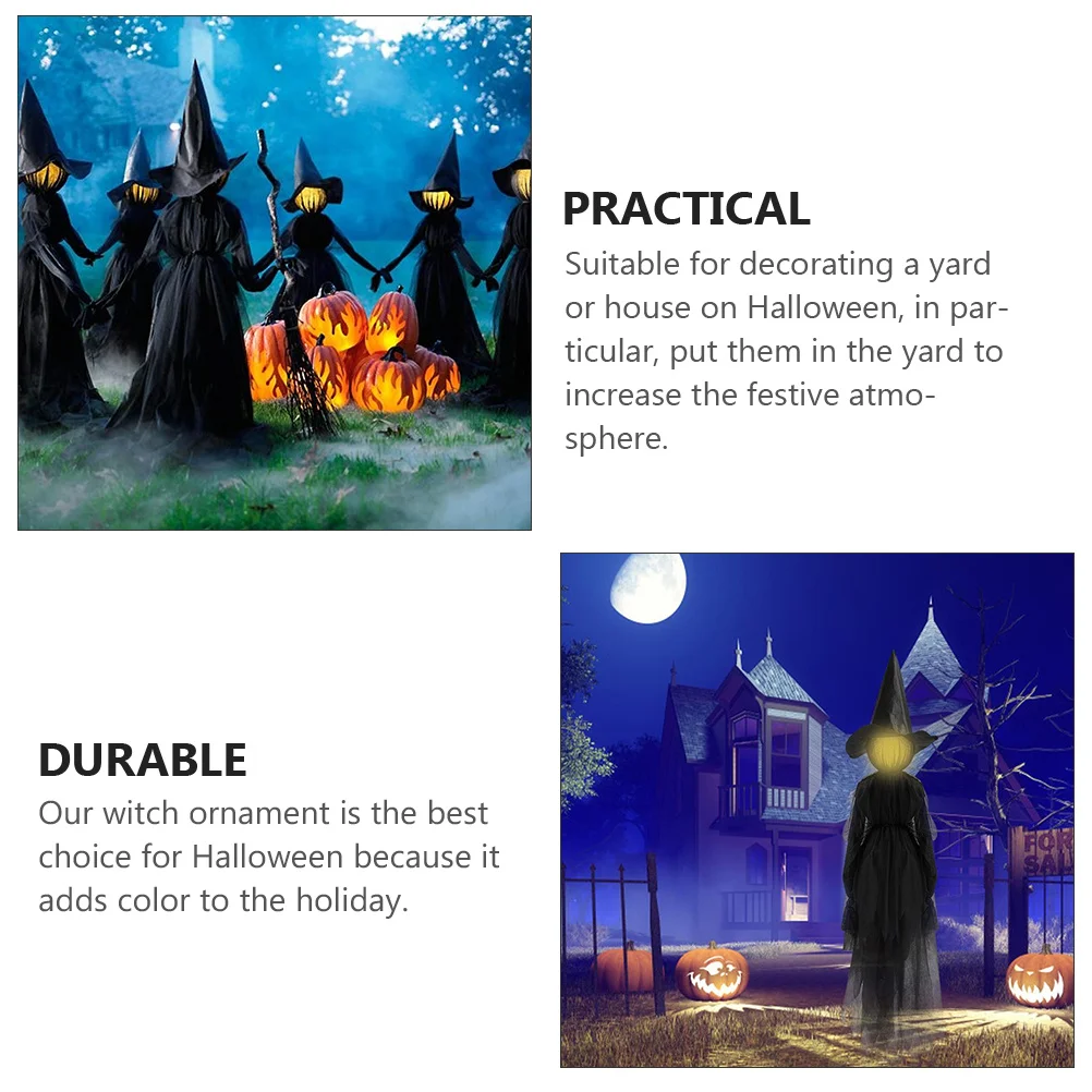 

Voice Control Witch Black Fabric Halloween Decorations Luminous Witch Yard Haunted House Scary Sound Prop Halloween Decorations