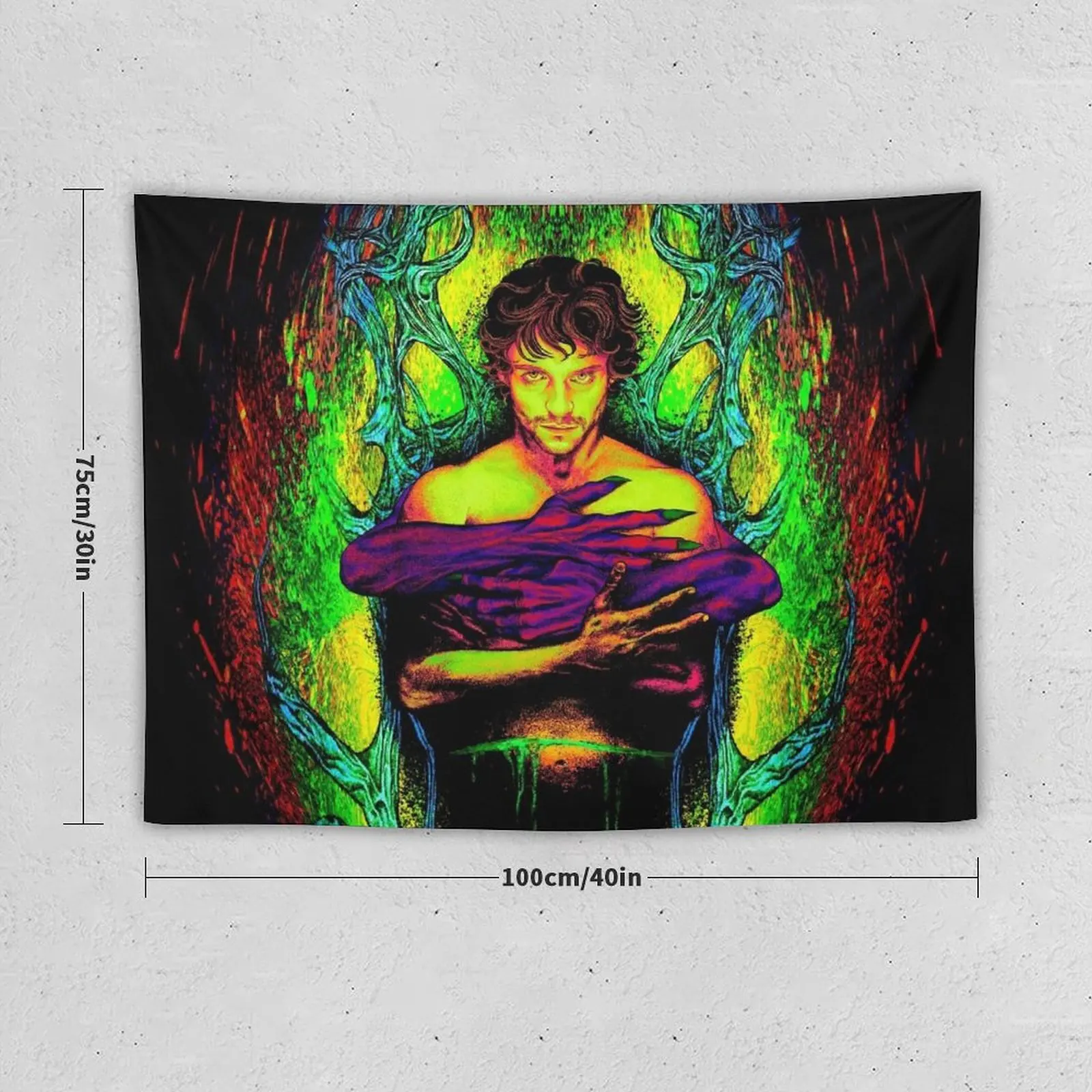 HANNIBAL: Becoming (Trippy Blacklight Edition!) Tapestry Decorations For Room Decor Home On The Wall Outdoor Decor Tapestry