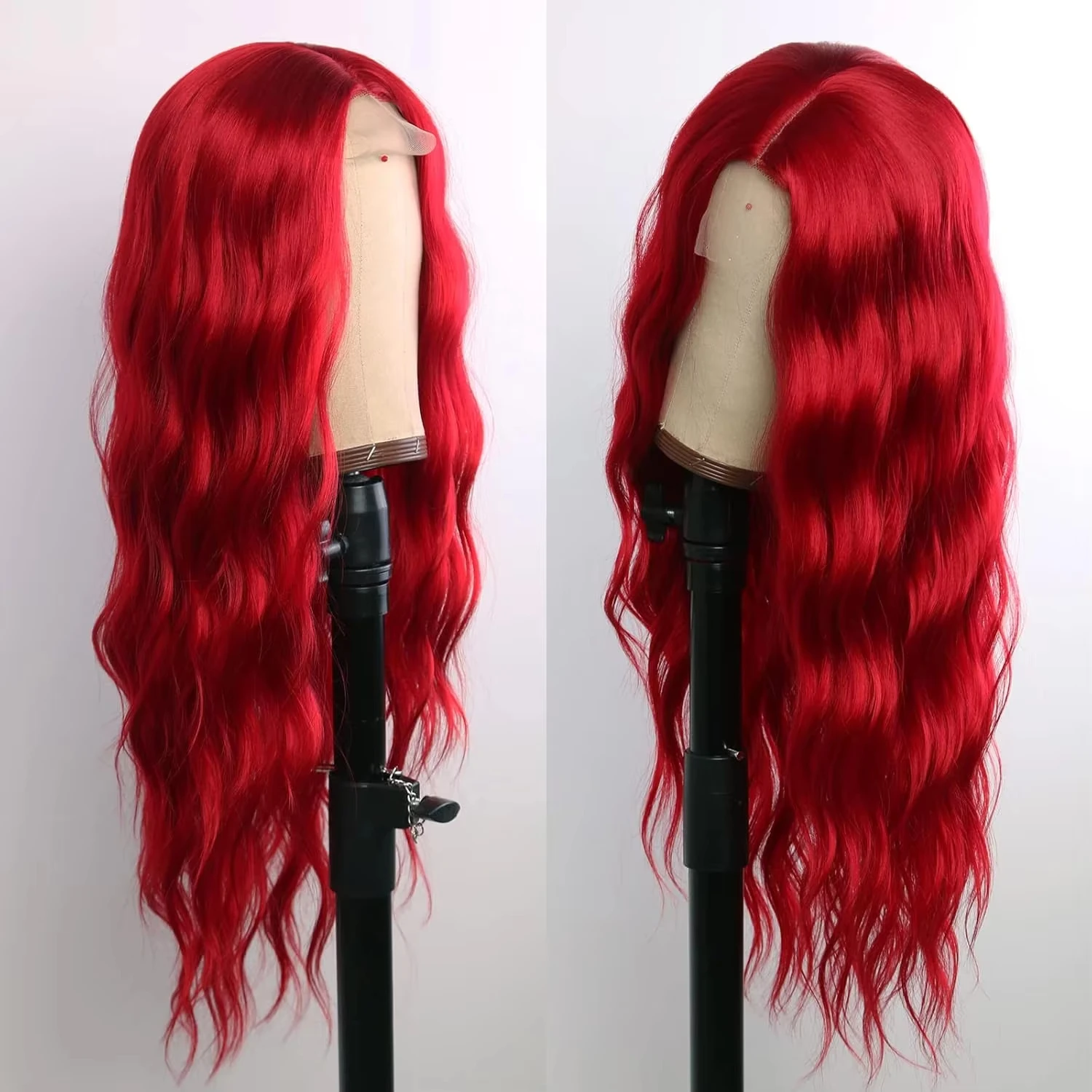 Pelucas brasileñas de densidad 180, pelucas de cabello humano Frontal de encaje rojo HD 13X4, peluca con malla Frontal de onda profunda de color rojo prearrancada para mujeres