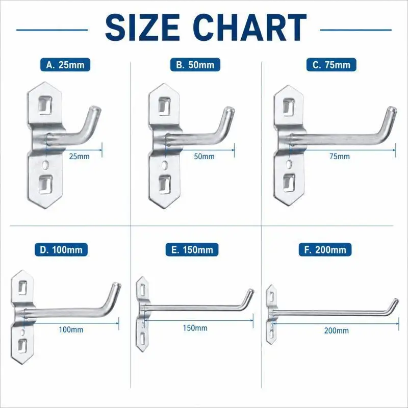 1-5pcs Pegboard Metal Hooks Mesh Hook Shelf Hook Fence Iron Hook Wall Mounted Nail Hooks