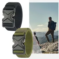 Men's Tactical Belt Quick-release Buckle Belt Canvas Material Breathable Belt Body High-strength Plastic Buckle Head