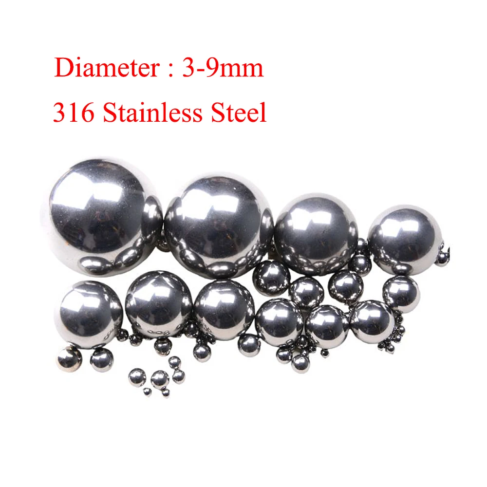 

50-1000Pcs 316 Stainless Steel Beads Ball Diameter 3~9mm High Precision Bearings Roller Beads Smooth Solid Balls