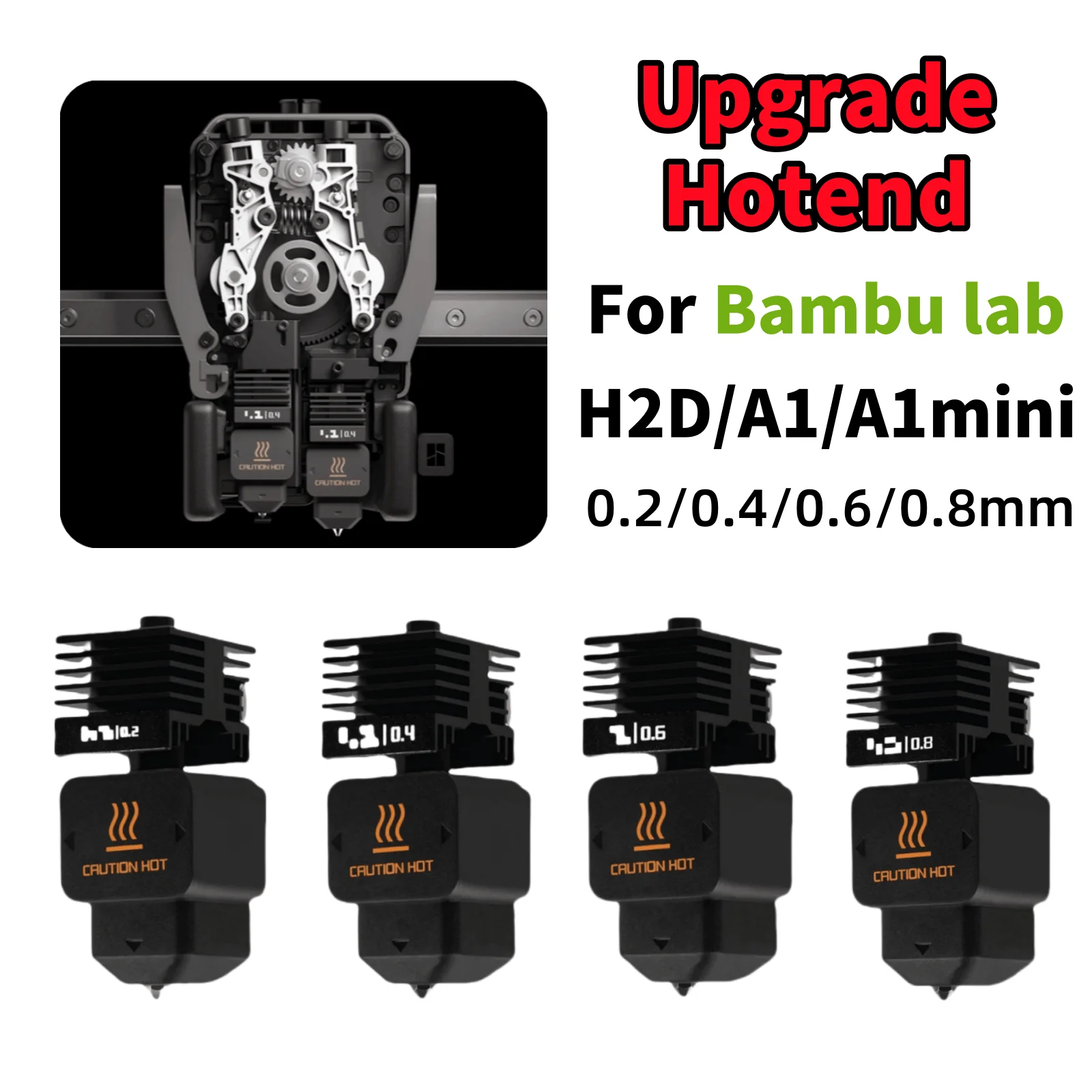 yZ[zBambu Lab H2D Hotend Lbg 0.2/0.4/0.6/0.8 ~[gd|mY Hotend Lbg Bambu H2D A1 A1mini Hotend Lbg