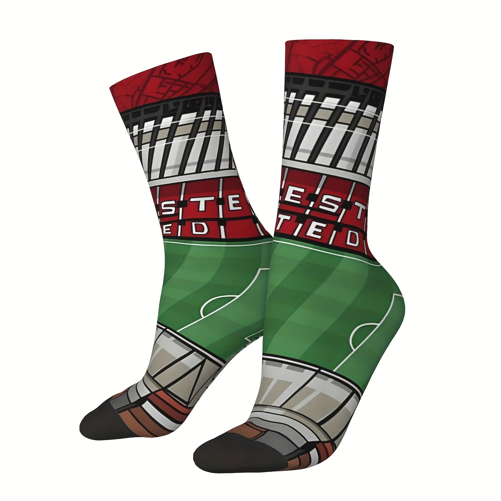 1 Pair Retro Old Trafford Manchester United Men\'S Compression Socks Unisex Street Style Seamless Printed Funny Novelty Crew Sock