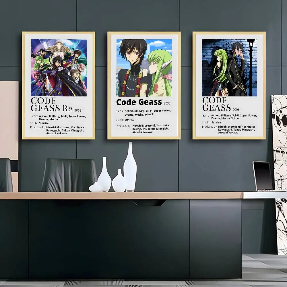 Bar Office Aesthetic Decoration C-Code Geass Anime Poster HD Art Canvas Wall Waterproof Home Living Room