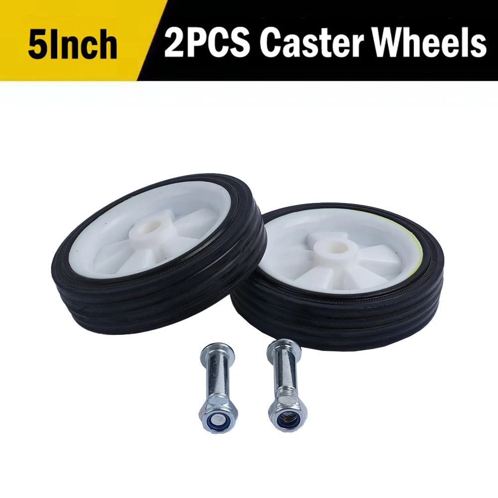 2Pcs Air Compressor Casters Wheels Air Compressor Fittings Caster Wheels Shock Absorption Non-Slip 5Inch & 6Inch Trundle