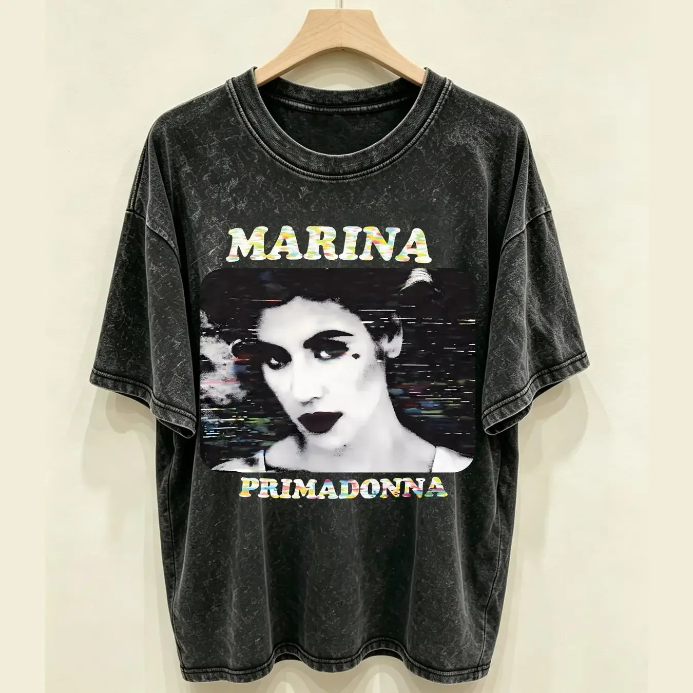 washed T Shirt Marina and the Diamonds Primadonna Size 3X vintage Washed Top For Everyday Wear Comfortable Versatile Slightly