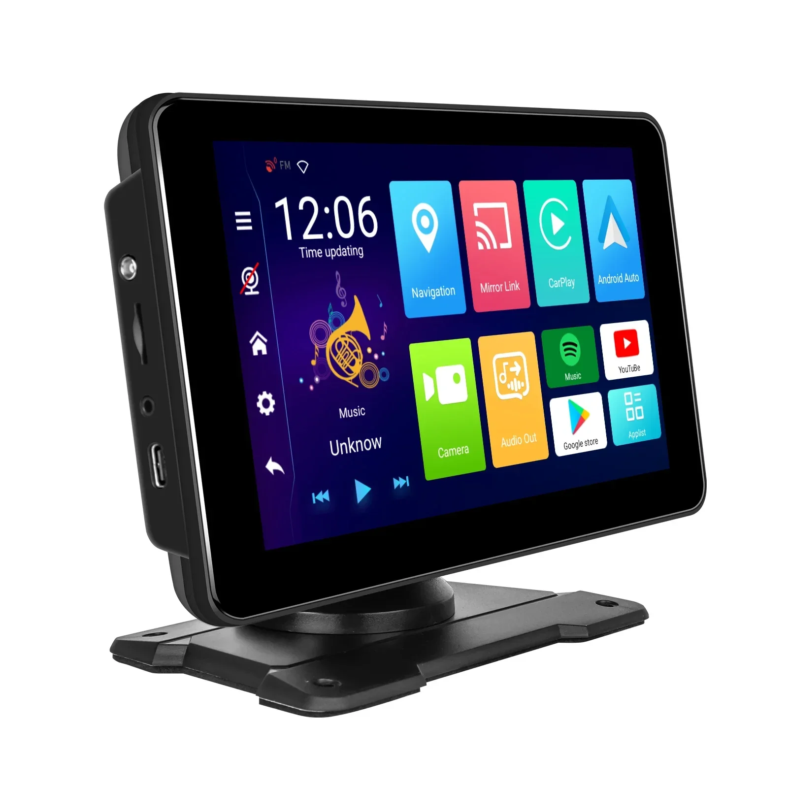 In stock 7 INCH Portable Carplay Screen Android OS 2+32gb IPS In-cell Touch Car Screen with Speaker GPS Google Map Navigation yo