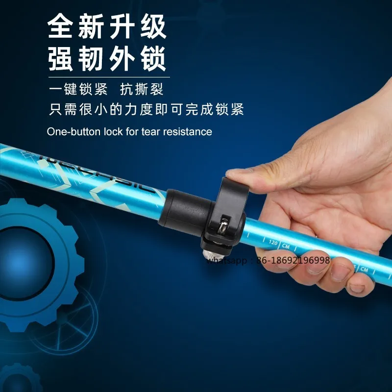 Trekking Poles Outdoor Ultra-light Aluminum Alloy Telescopic Cane Stick Multi-functional Folding Men's and Women's Hiking
