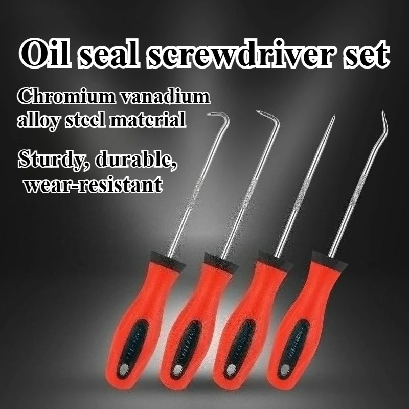 

4Pcs Car Pick and Hook Set Automotive O Ring Oil Seal Gasket Puller Remover Craft Hand Tool Auto Disassembly Accessories