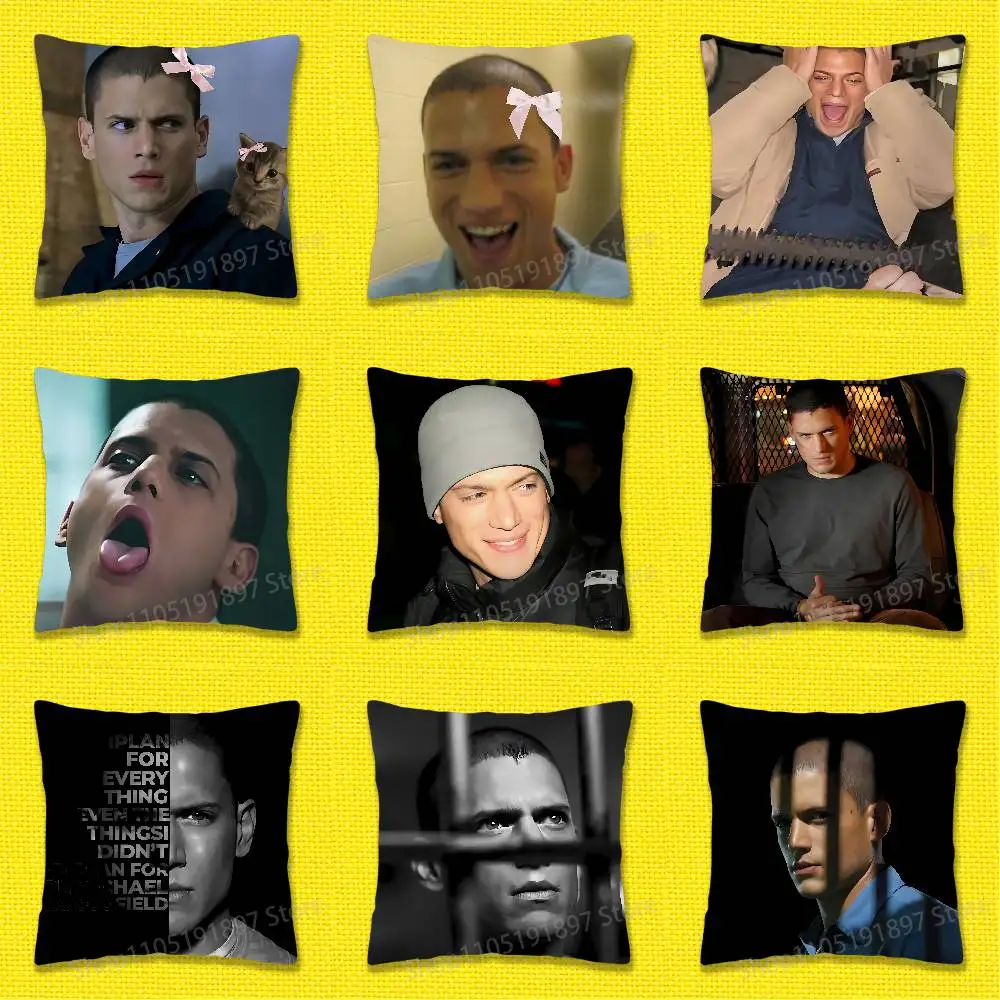 

American actor W-Wentworth Miller Throw Pillow Case For 45*45cm 40cm 30cm 50cm 55cm Square Home Pillowcase Case