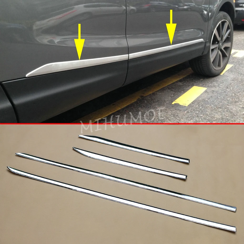 

Chrome Door Body Side Molding Strip Trim Protective For Nissan Qashqai J11 Rogue Sport 2014 2015 2016-2022 Accessories Stickers