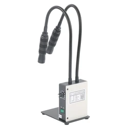20W Multi position Adjustable Facula Optical Fiber Cold liuminator System Dual Gooseneck Light For Stereo Biological Microscope