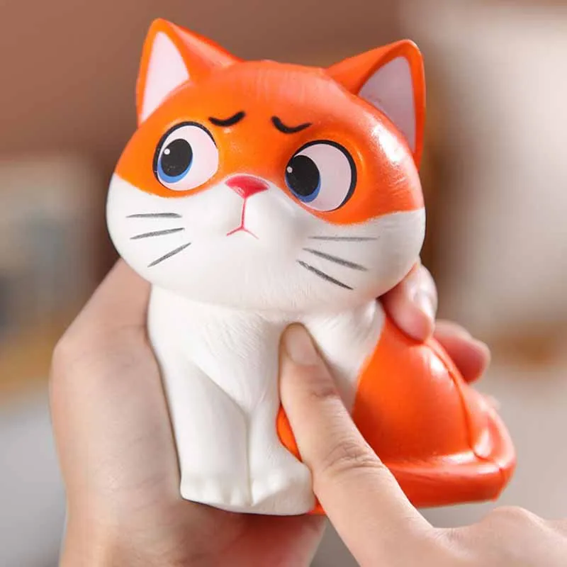 Cartoon Cute Cat PU Slow Rebound Toys Creative Office Desktop Ornaments Kids Decompression Toy Najlepsze prezenty Pinch Music Fidget Toy