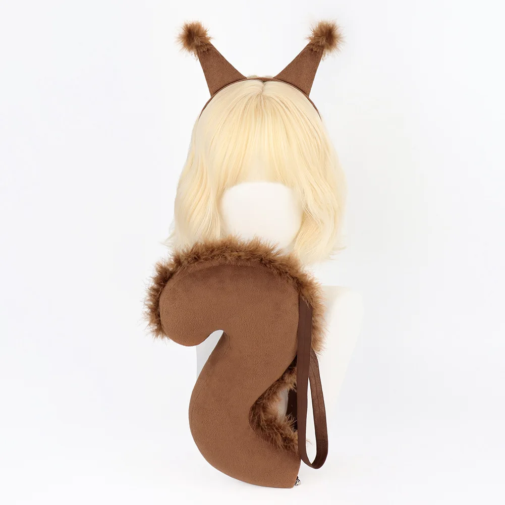 

Squirrel Ears Tail Set Halloween Stage Cosplay Accessories Party Performance Props Comic-Con Dress Up Hair Hoop Animal Headdress
