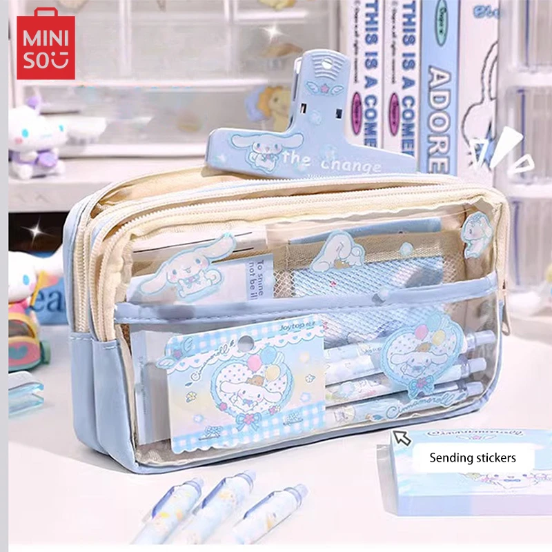 Sanrio High-capacity Pencil Cases Kawaii Cartoon Melody Kuromi Cinnamoroll Student Stationery School Supplies Cute Kids Gifts