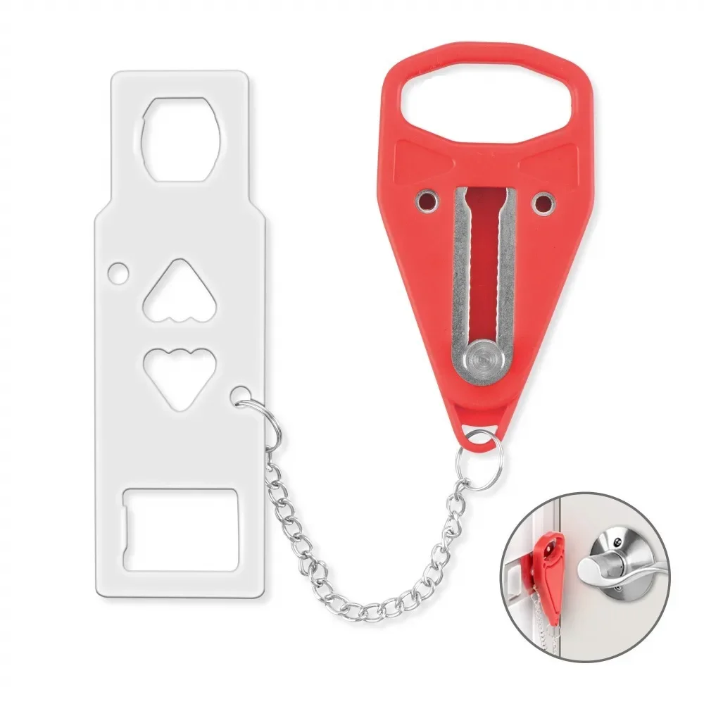 

1 шт., портативный дверной замок, обновленный съемный дверной замок с 2 отверстиями для безопасности путешествий и индивидуальной защиты