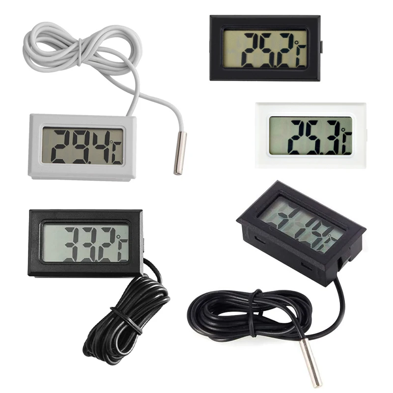 Mini LCD Digital Thermometer with Waterproof Probe Indoor Convenient Temperature Meter Sensor for Fridge Fish Tank Aquarium