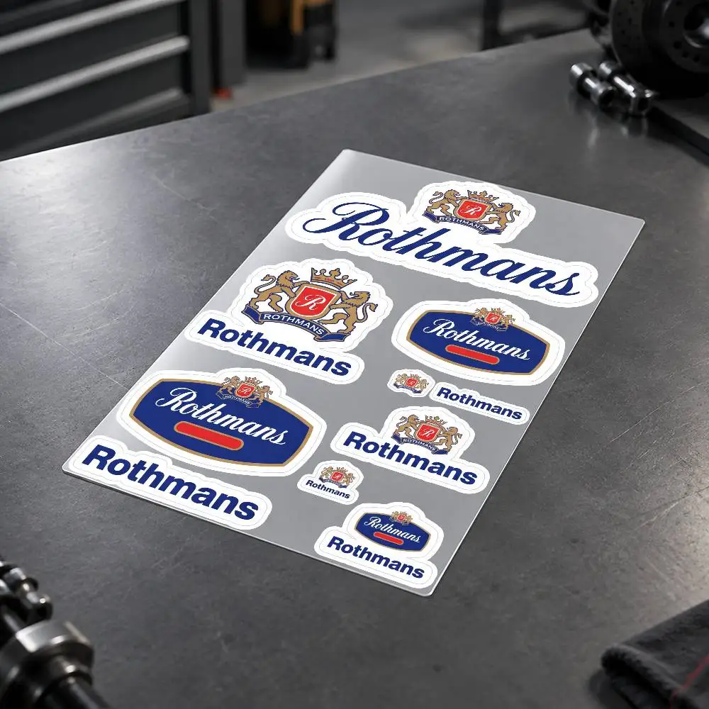R-Rothmans Motorcycle Decal Sticker Kit Reflective Graphics For Helmet Tank Fairing Body Custom Bike