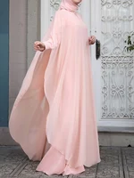 ZANZEA-Robe Abaya en Mousseline de Soie pour Femme, Robes Musulmanes Eid Mubarek, Hijab à Manches sulf, Vêtements Isamiques Éducatifs à la Mode 1