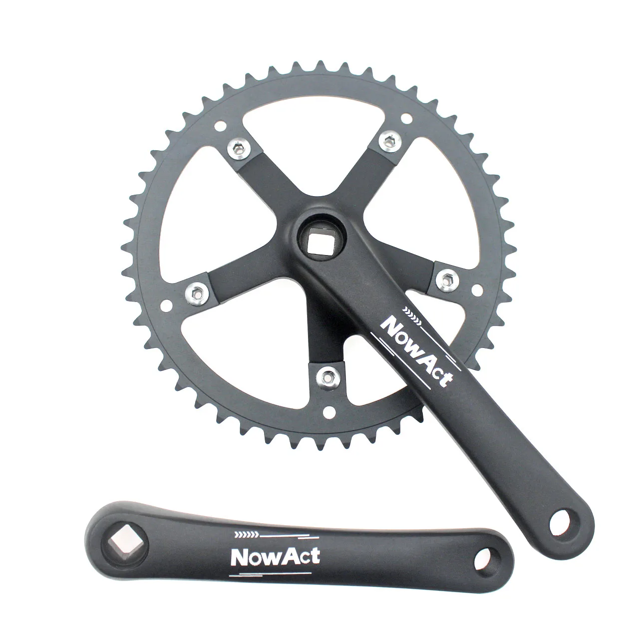 

NowAct Fixed Gear Bike Crankset 48T BCD 130 Single Speed Crank Set Road Bike Tooth Plate Sprocket Bike Accessories Bike Parts