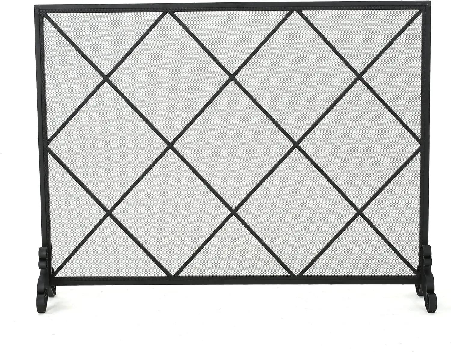 Howell Single Panel Iron Fireplace Screen, Black