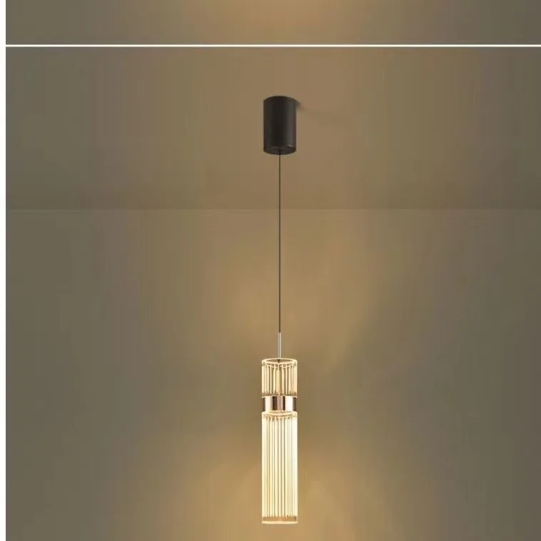 Light Luxury Bedside Chandelier Master Bedroom Modern Minimalist Nordic Fashion Background Wall Long Line Small Chandelier