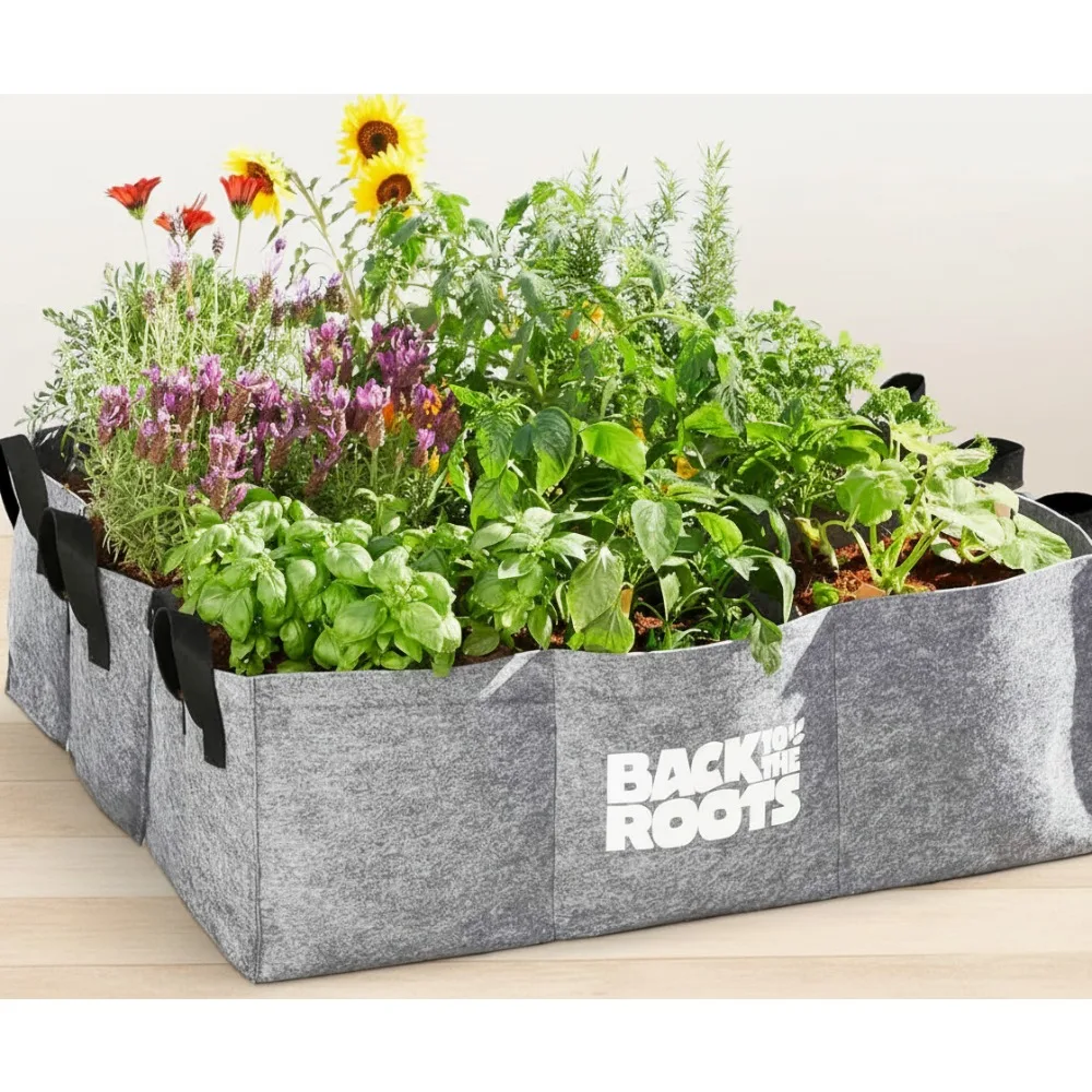 

9 Cu. Ft. Breathable Fabric Raised Garden Bed - No Assembly, Portable & Weatherproof for Urban Gardening