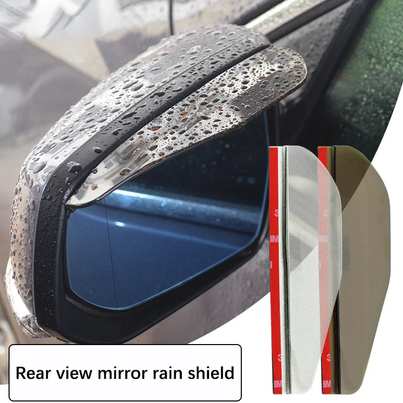 Espelho Retrovisor Do Carro De Fibra De Carbono, Chuva Sobrancelha Viseira, Side Snow Sun Visor Cover, Acessórios para Espelho de Carro, 2Pcs