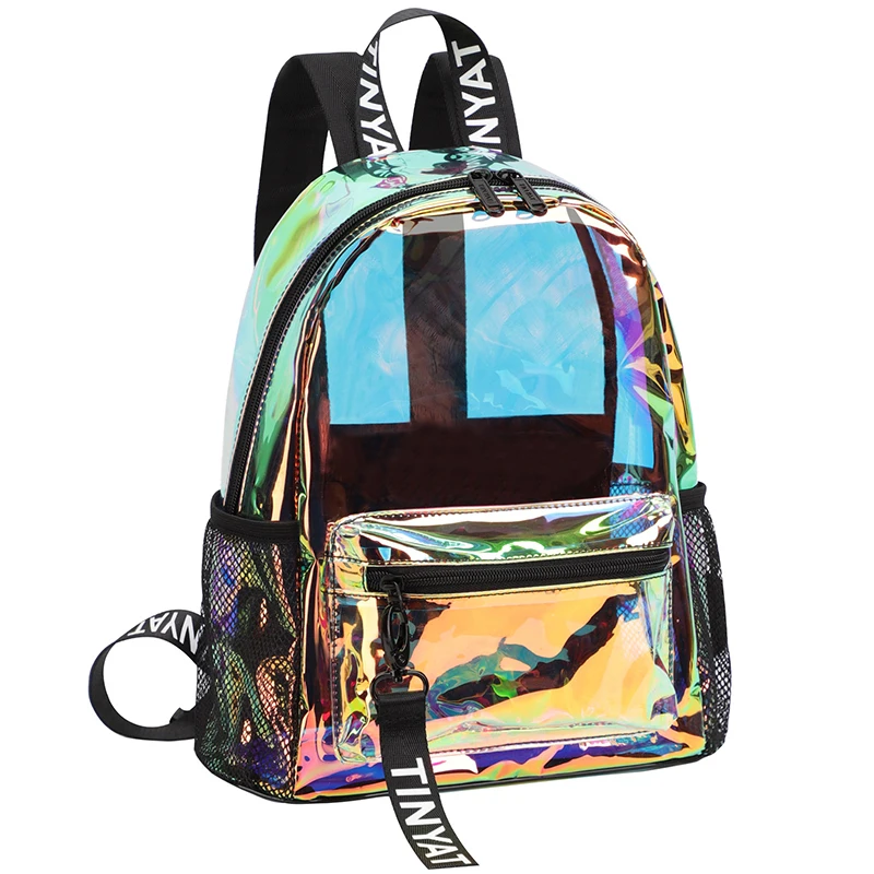 حقائب ظهر شفافة من مادة PVC من TINYAT للنساء، حقيبة مدرسية أنيقة مقاومة للماء لمهرجان الموسيقى، حقيبة ita لسهولة التفتيش أثناء السفر
