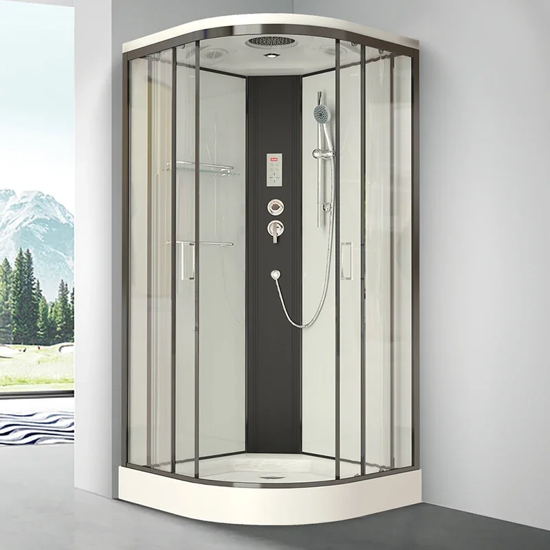 

Household integral shower room bathroom integrated toilet bath room sliding door glass warm air