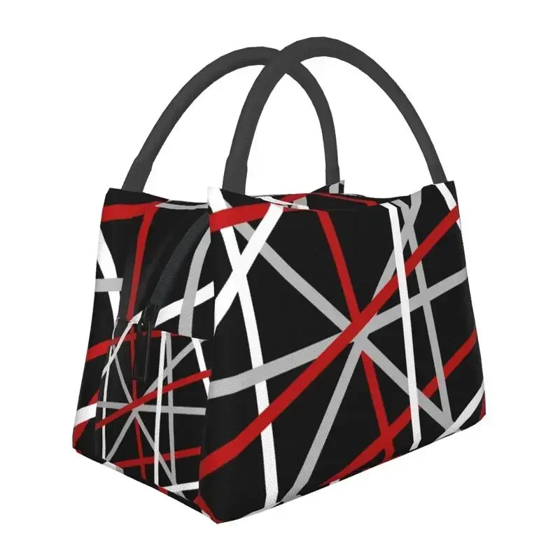 

Abstract Lines Insulated Lunch Tote Bag for Women Geometric Modern Art Portable Thermal Cooler Bento Box Outdoor Camping Travel