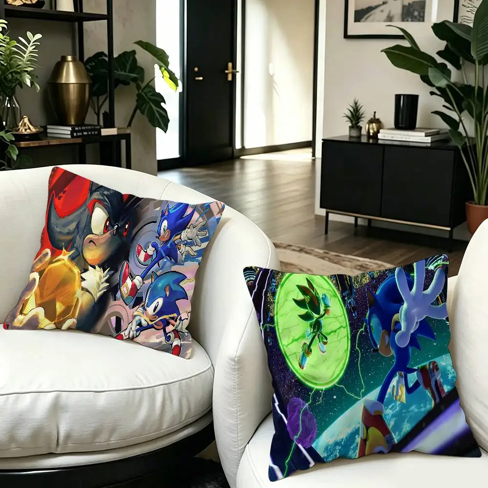 Cartoon S-Sonics Pillow Gift Home Office Decoration Bedroom Sofa Car Cushion Cover case 45x45 - view 2