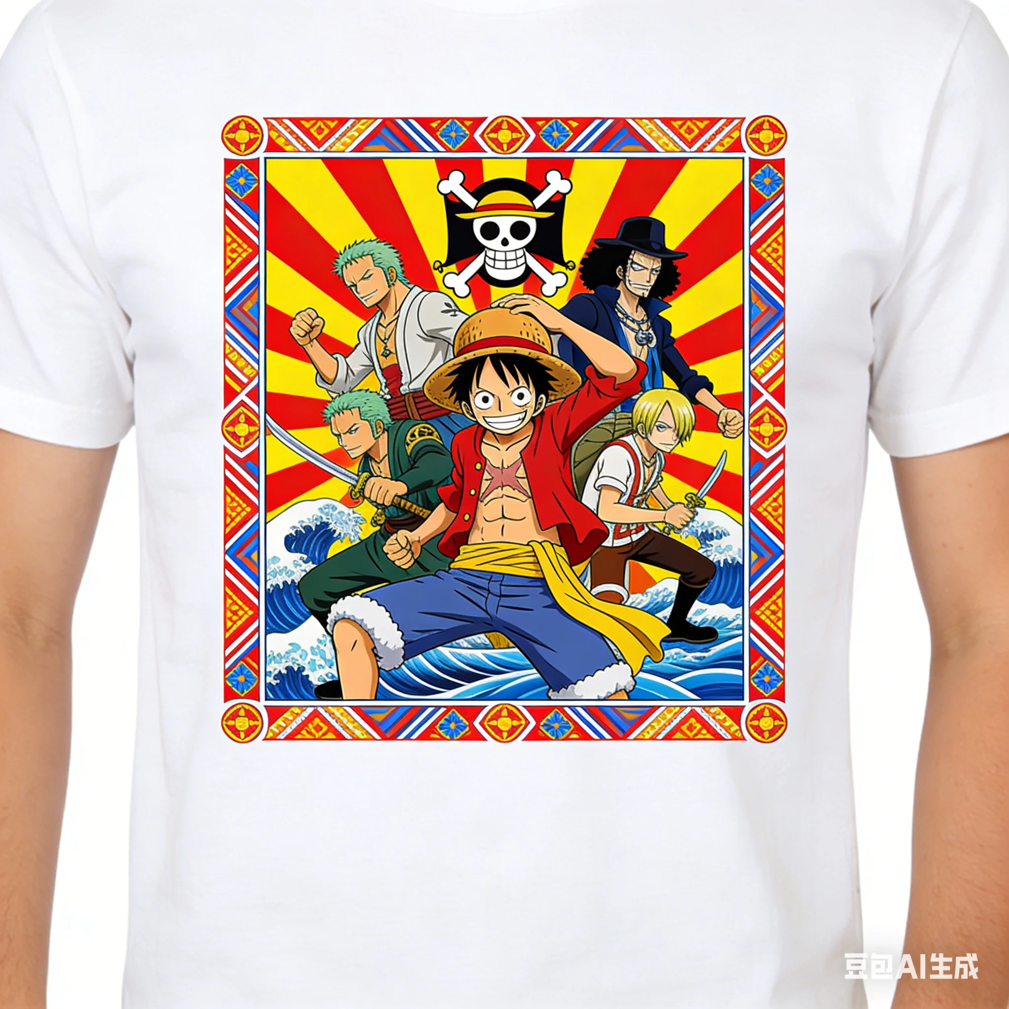 

Футболка с принтом One Piece Straw Hat Crew Streetwear Collaboration, летняя повседневная футболка с коротким рукавом