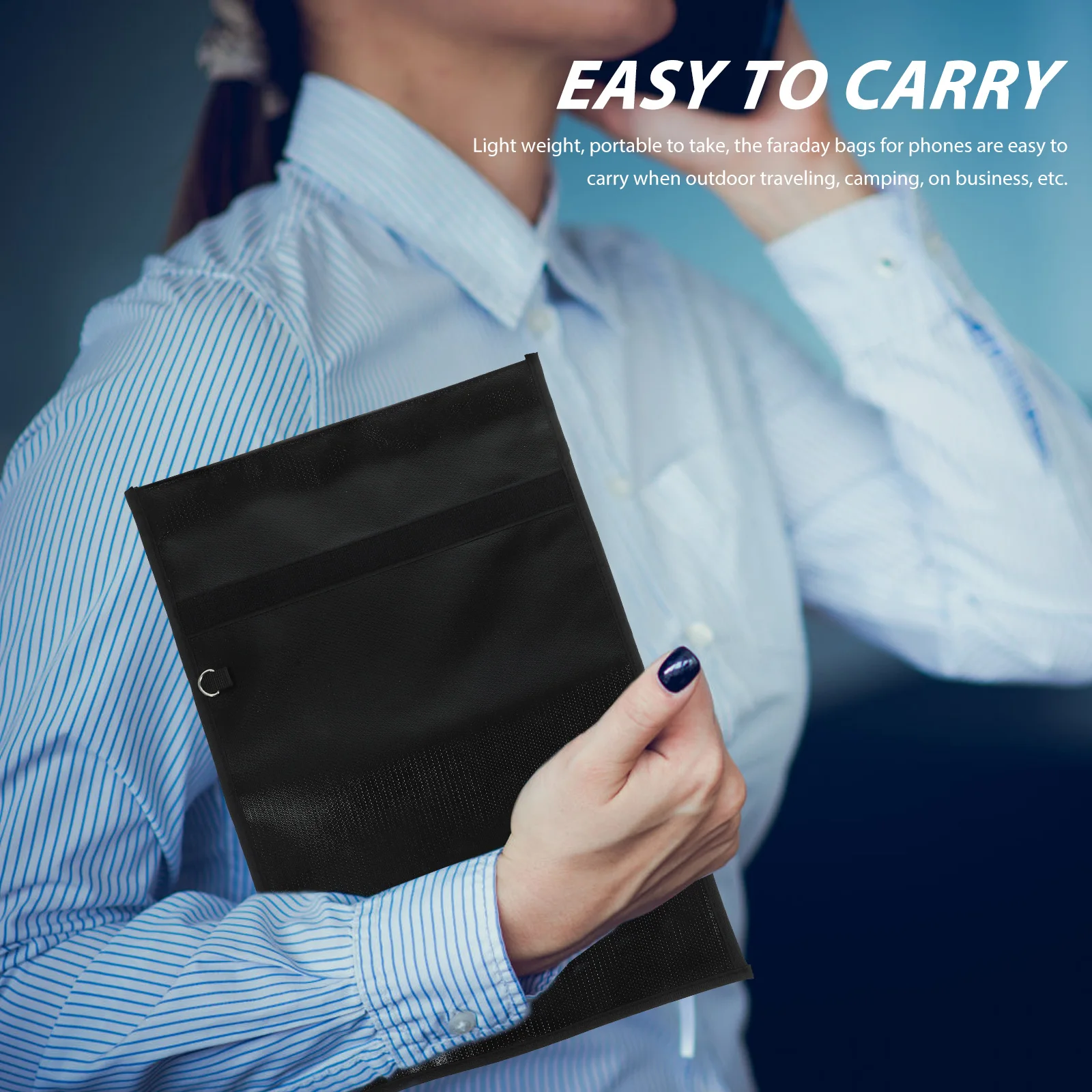 

2pcs File Bags for Tablets Glass Fiber Protection Business Bag For Phone Travel Black