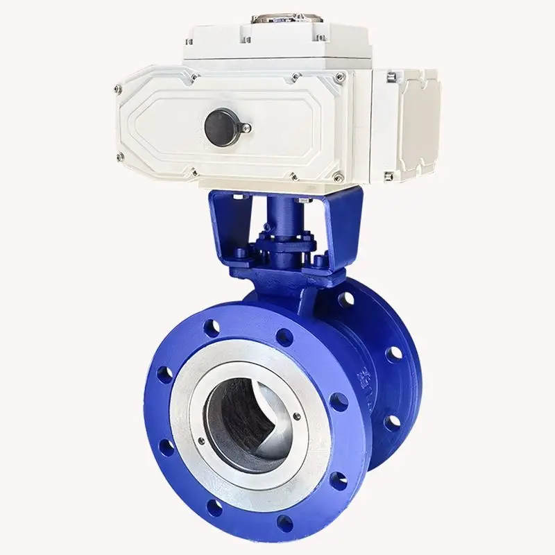 V Type Stainless Steel Cast Steel Ball Valve Flange Explosion Proof For High Temp Steam Pulp Powder Cut Off And Adjustment Jobs