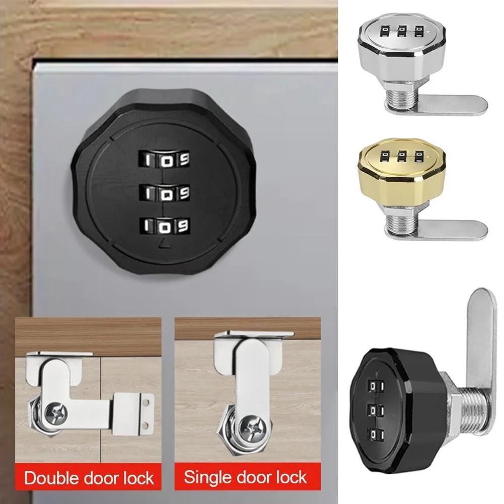 Cupboard Drawer Lock 3-Digit Password Lock Easy To Operate Customizable Code Lock For Enhanced Security For Motor Homes