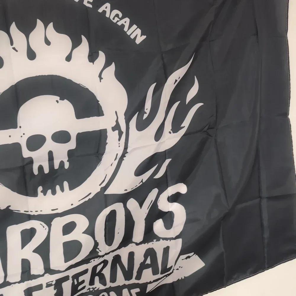 لافتة معلقة من البوليستر مطبوعة بعلم WARBOYS للزينة في الهواء الطلق مقاس 90 × 150 سم