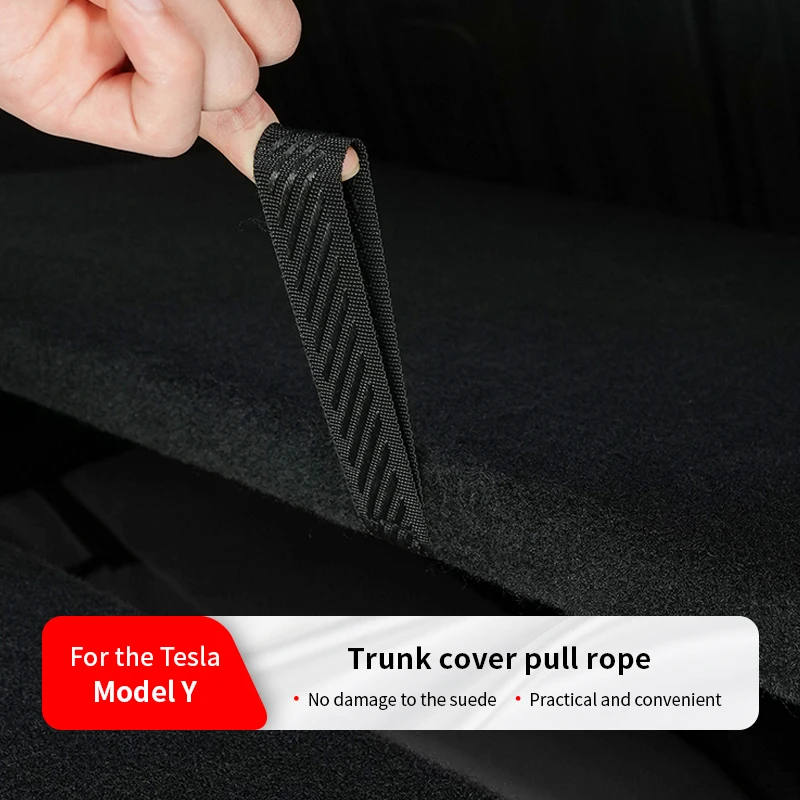 Rear Trunk Lid Pull Strap for Tesla Model Y 2021-2026 Juniper Launch Drawstring Rope Open Cover Handle Organizer Car Accessories