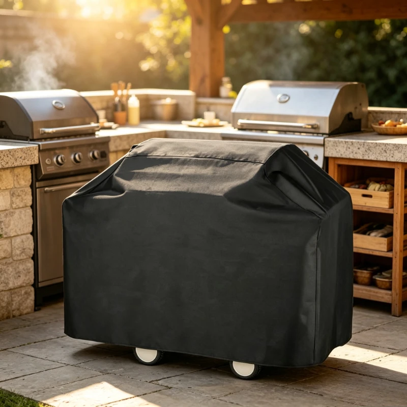 BBQ Grill Cover Waterproof Heavy Duty Outdoor Gas Barbecue Cover UV Resistant Windproof All Weather Patio Grill Protective Cover