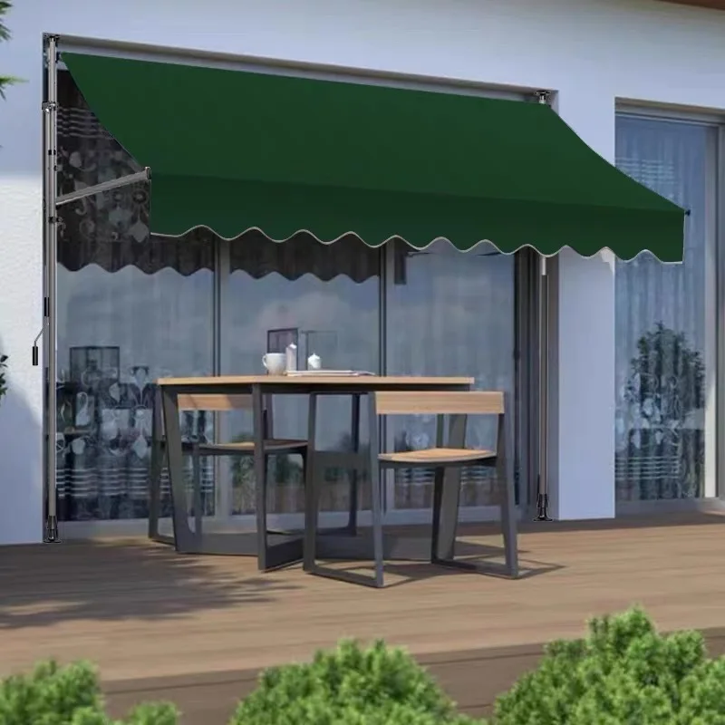 Store awning non-punching folding telescopic canopy outdoor sun umbrella open-air courtyard household hand-cranked balcony curta