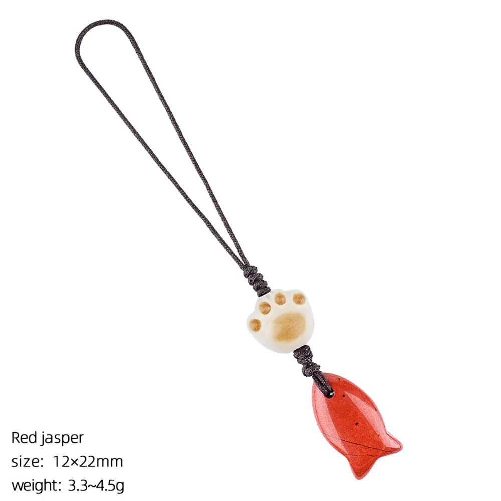Natural Crystal Amethysts Fish Pendant Keychain Bag Accessory