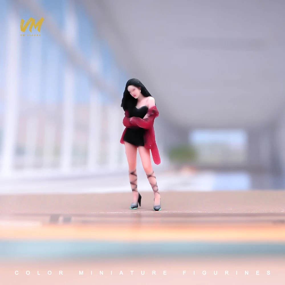 Miniature Figure 1/64 Scale Cool Youth Business Attire Female Male 3D Print Mini Doll For Car Model Decor Display