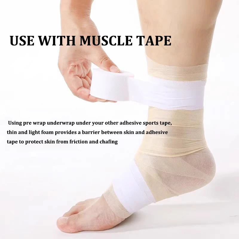 1 Roll Athletic Pre Wrap Tape Foam Skin Film Elastic Bandage Elbow Knee Pads Sponge Muscle Injury Underwrap Patellar Sports Tape